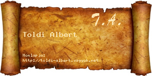 Toldi Albert névjegykártya
